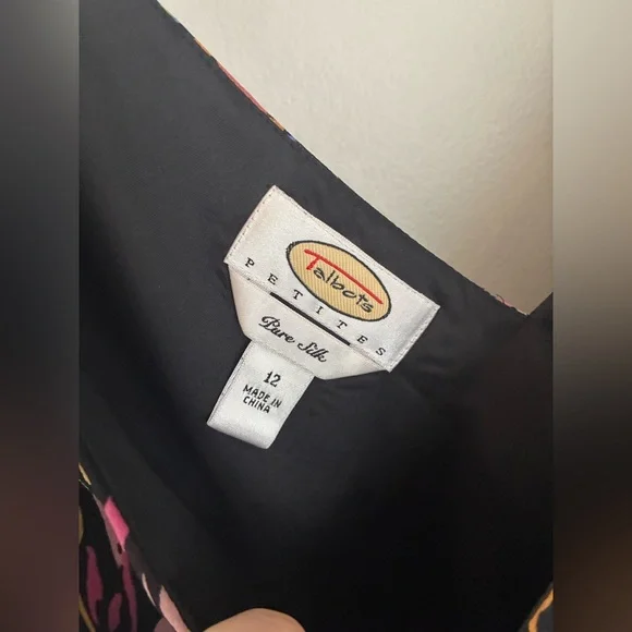 Talbots 100% Silk Moody Floral Dress Size 12 - Picture 4 of 6